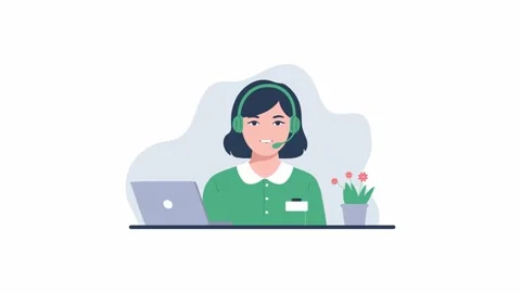 Customer Support Representative Working on Laptop 库存影片 334768169