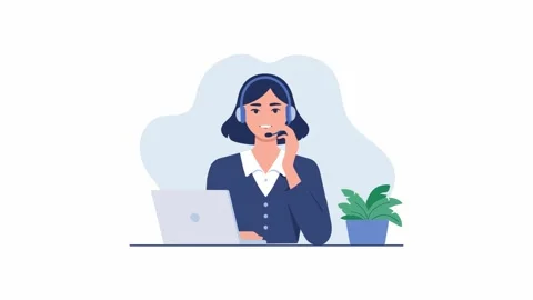 Customer Support Representative Working on Laptop 스톡 동영상 334768216