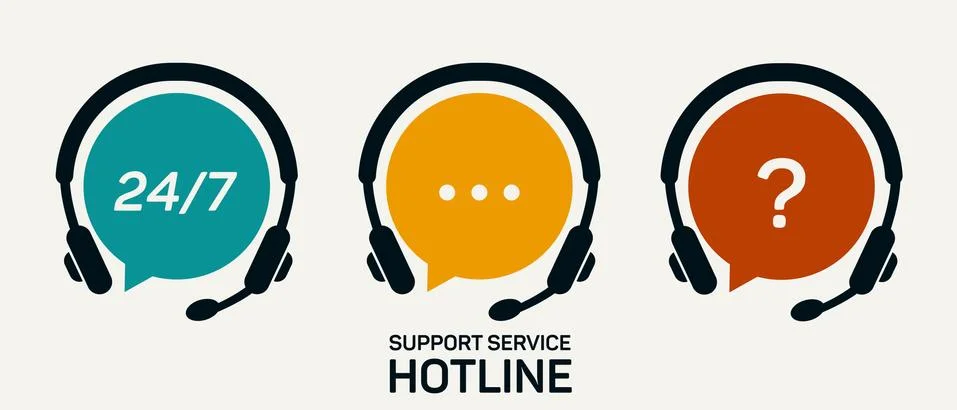 Customer Support Service. Chat vector icons. Call center symbols. Headset Stock Illustration