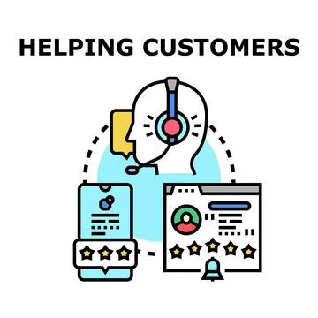 Customer support service helping people with reviews and feedback イラスト素材