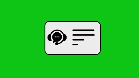 Customer support service icon appearing on digital card animation with gree.. Stock Footage 346497112