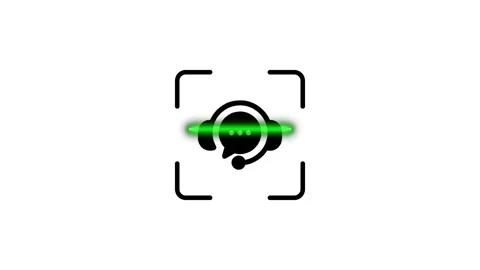 Customer support service icon with scanning green light effect animation. Stock Footage 346498367