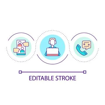 Customer support service loop concept icon Stock Illustration