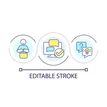 Customer support service loop concept icon Illustrazione stock