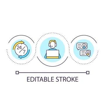 Customer support service loop concept icon Stock Illustration