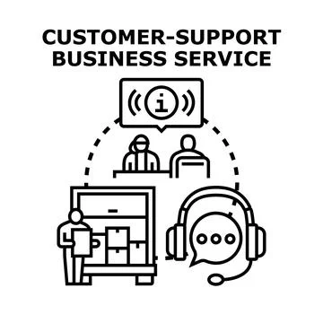 Customer support service providing assistance and information Stock Illustration