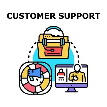 Customer support service providing online assistance Stock Illustration