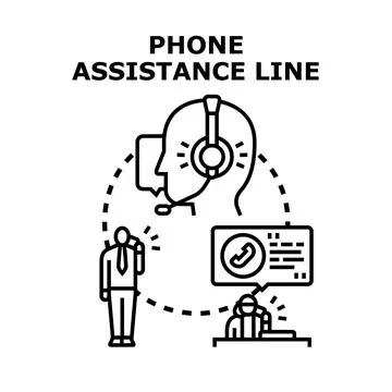 Customer support service providing online help by phone Stock Illustration