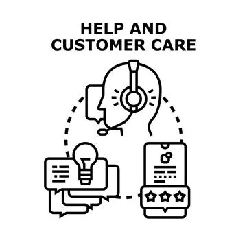 Customer support service providing online assistance concept Stock Illustration
