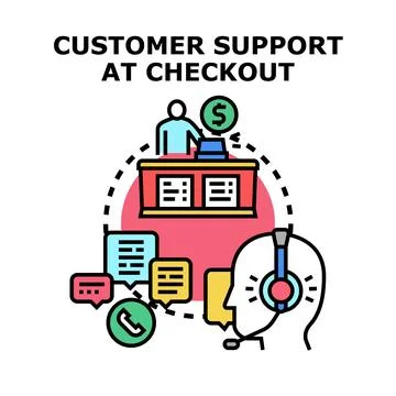 Customer support service providing online checkout assistance Stock Illustration