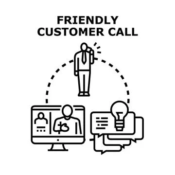 Customer support service providing online assistance and solutions Stock Illustration