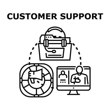 Customer support service providing online assistance Stock Illustration