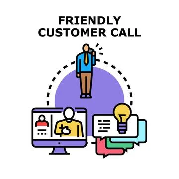 Customer support service providing online assistance and solutions Stock Illustration