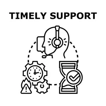 Customer support service providing timely assistance icon Illustrazione stock