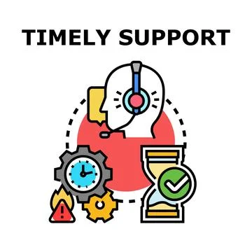 Customer support service providing timely assistance icon Stock Illustration
