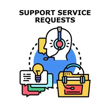 Customer support service requests call center concept Stock Illustration