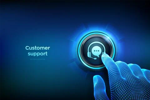Customer support service technology concept. Technical support, customer serv Stock Illustration