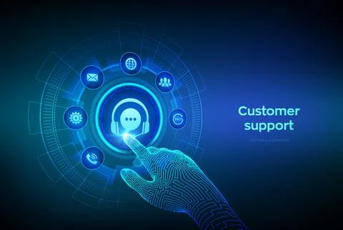 Customer support service technology concept. Tech support assistance. Techn.. Stock Illustration