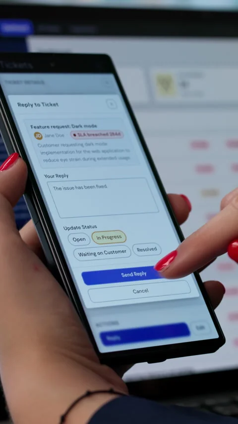 Customer Support Specialist Efficiently Manages Help Desk Tickets Stock Footage 338170705