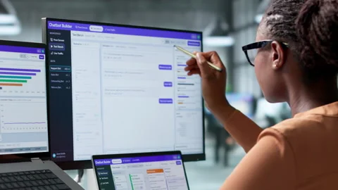 Customer Support Specialist Helps Clients Solve Issues Stock Footage 345853068