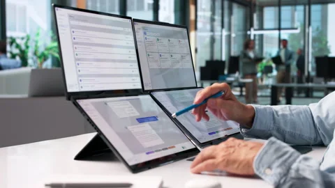 Customer Support Specialist Using AI Chatbot Platform Stock Footage 343883749