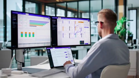 Customer Support Specialist Using AI Chatbot Software On Laptop Stock Footage 346922959
