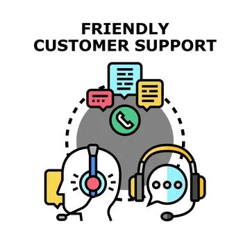 Customer support specialists providing friendly online assistance 库存插图