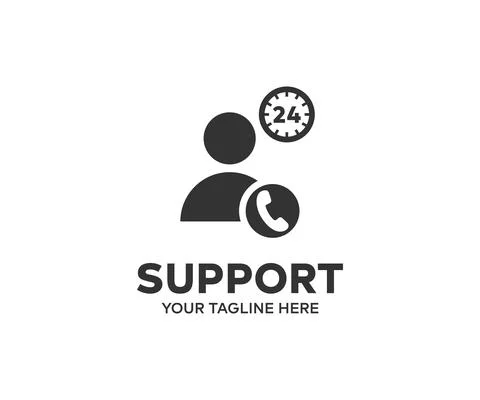 Customer Support, support service, call, consultation logo design. Stock Illustration