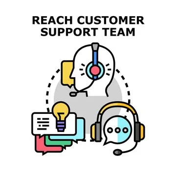 Customer support team helping with client assistance Stock Illustration