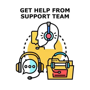 Customer support team providing online assistance concept Stock Illustration