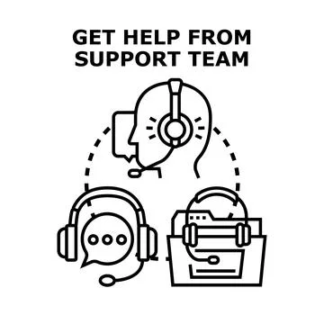 Customer support team providing online assistance concept Stock Illustration