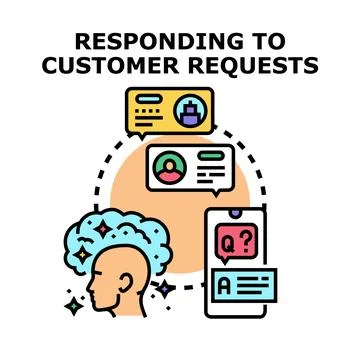 Customer support team thinking, solving client requests Иллюстрация
