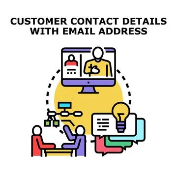 Customer support team working on contact details concept 스톡 일러스트