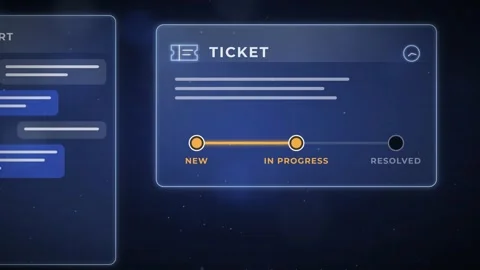 Customer Support Ticket Resolved Interface Animation Modern UI Design Stock Footage 347289834