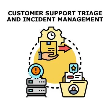 Customer support triage and incident management concept Stock Illustration