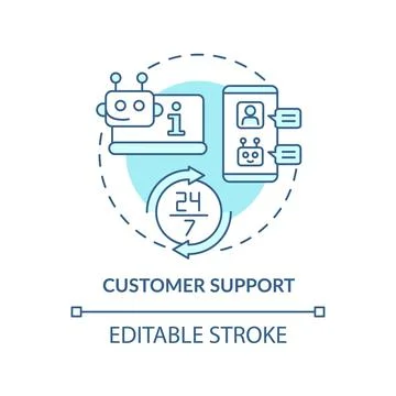 Customer support turquoise concept icon 스톡 일러스트