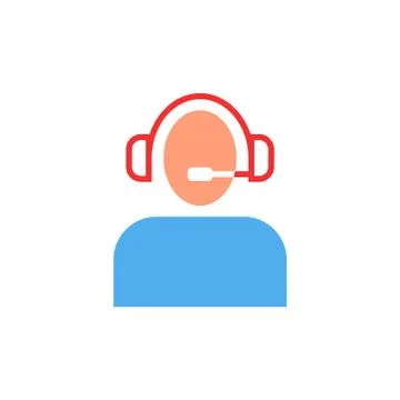 Customer support vector icon logo design Stock Illustration