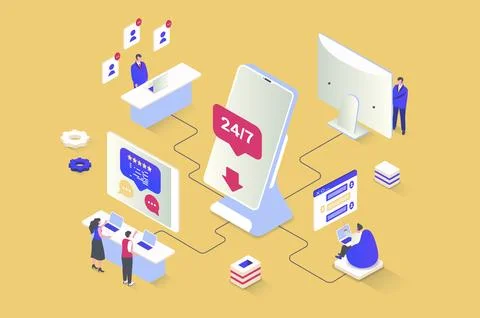 Customer Support Web Illustration Stock Illustration