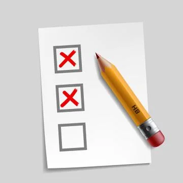 Customer survey check mark Stock Illustration