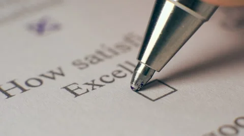 Customer Survey Checking "Excellent" Checkbox Stock Footage 43216072