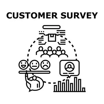 Customer survey concept for feedback and analytics Illustrazione stock