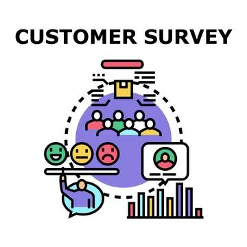 Customer survey concept for feedback and analytics Illustrazione stock