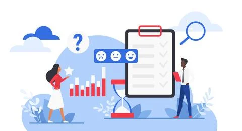 Customer Survey Feedback and Data Analysis Concept Stock Illustration