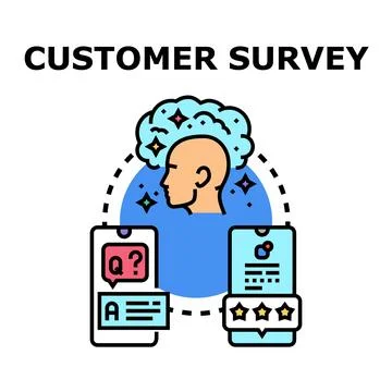 Customer survey feedback online using mobile applications Stock Illustration