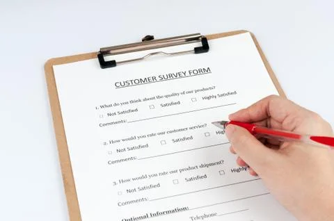 Customer survey form Stock Photos