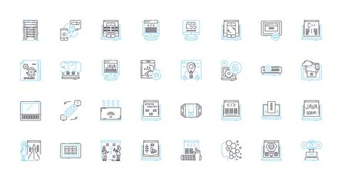 Customer sustainability linear icons set. Recycling, Green, Environment Stock Illustration