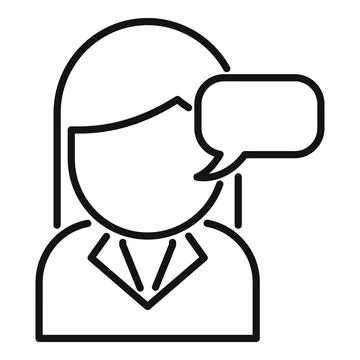 Customer talk icon outline vector. Work online Illustration