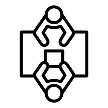 Customer talking icon, outline style Stock Illustration
