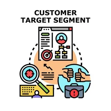 Customer target segment identification and analysis concept Stock Illustration