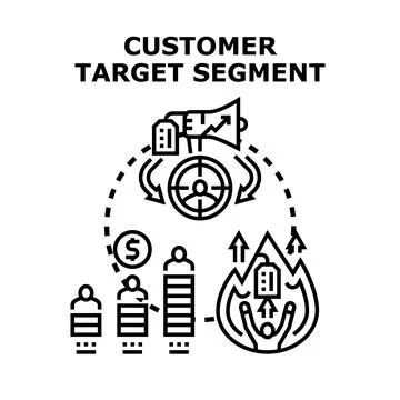 Customer target segment marketing strategy and lead generation Stock Illustration